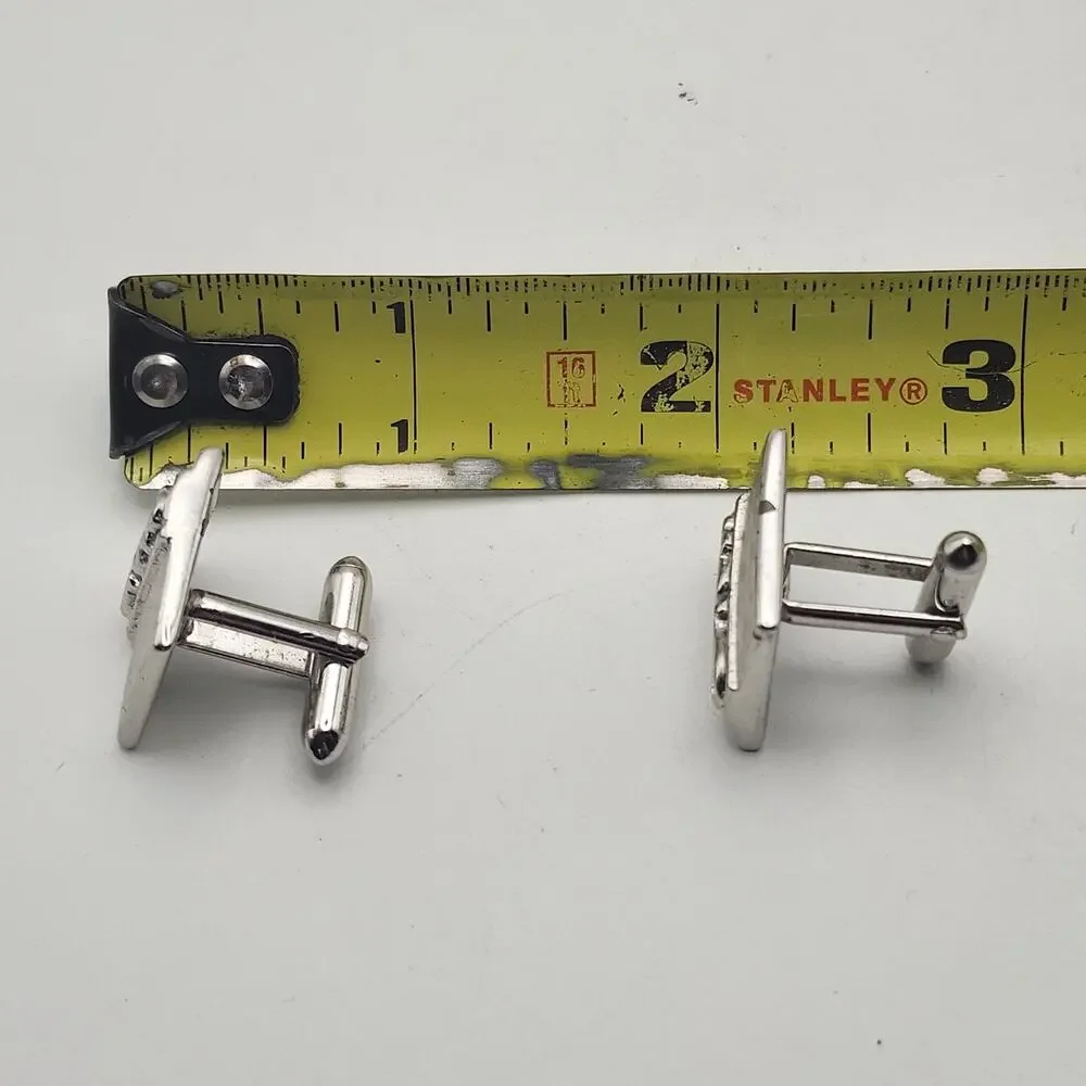 Swank Silver Tone Square Cufflinks .75